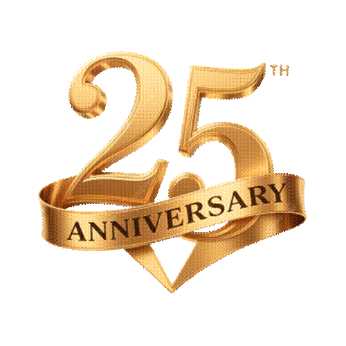 Logo �l�gant Dor Du 25e Anniversaire Avec Accent De Ruban PNG , Logo Du 25e  Anniversaire, Motif Dor�, D�tail Du Ruban Image PNG pour le t�l�chargement  libre